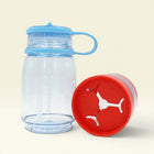 Ocean dive snack cup detached from blue BPA tritan free bottle dishwasher safe