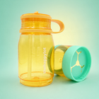 Dishwasher safe water bottle with detachable snack cup made out of BPA free Tritan