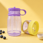toddler drink bottle, water bottle snack cup that is purple and yellow made out of BPA free Triton material